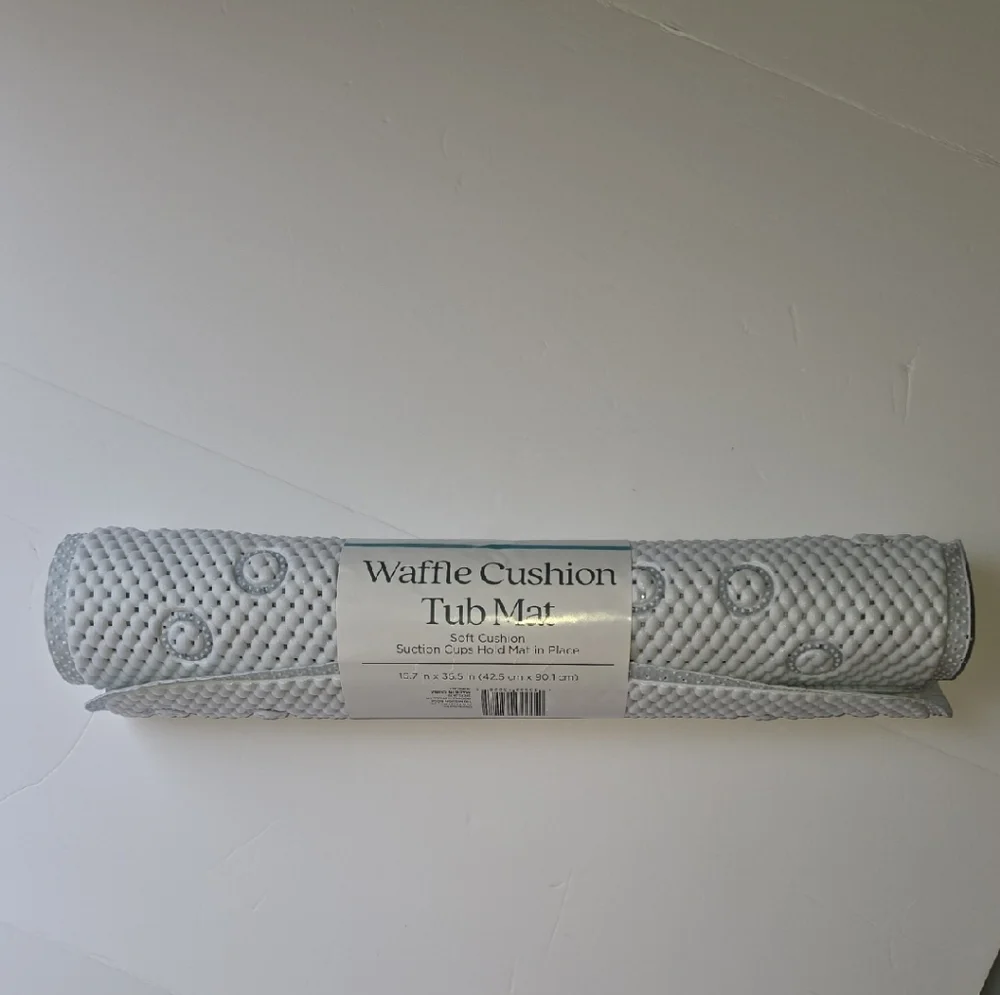 Comfort Bay White Waffle Cushion Tub Mat